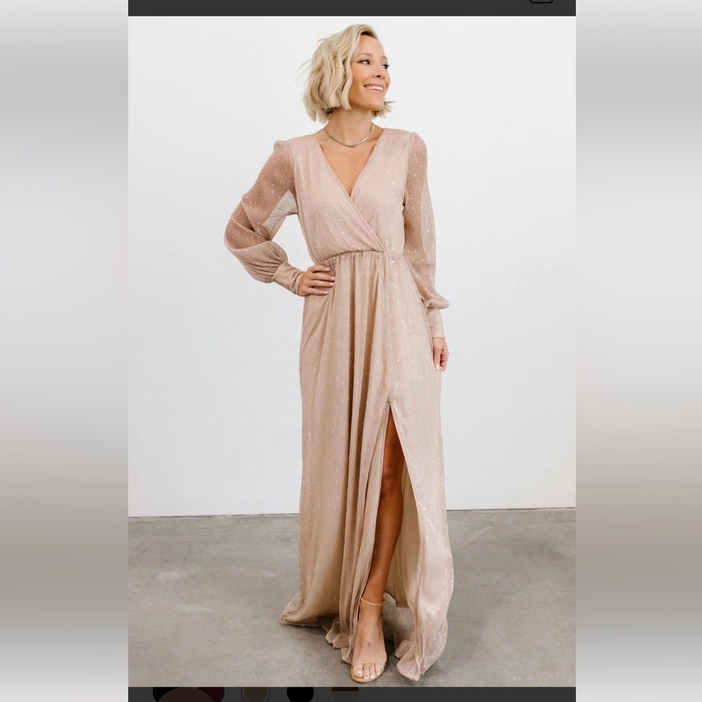 Baltic Born Tan V-neck Gown XS
